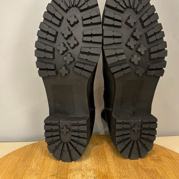 Santana Canada Women's Nina Leather‎ Faux Fur Trim Ankle Boots Black Size 11 - Picture 9 of 10